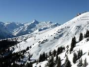 Blick über das Skigebiet Schmitten mit Kitzsteinhorn