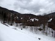 Chalets direkt an der Piste im Wald versteckt