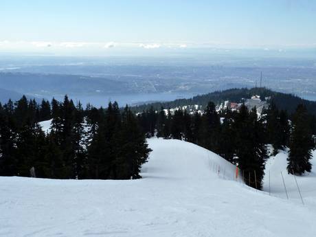 North Shore Mountains: Größe der Skigebiete – Größe Mount Seymour