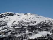 Blick auf das Skigebiet von Hovden aus