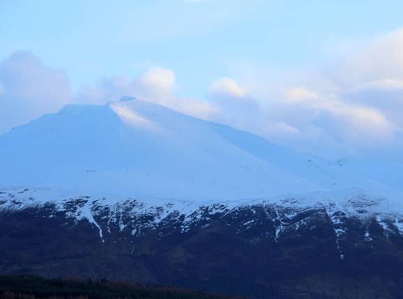 Blick auf das Skigebiet Nevis Range