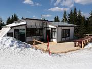 Skihütte an der Bergstation