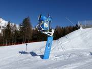 Leistungsfähige Schneekanone im Skigebiet Alpe Lusia