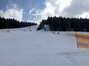 Leichte Piste am Förderband im Tal