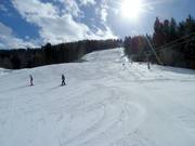 Blick auf die schwere Abfahrt