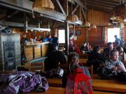 Kachelofen und Theke: Die Skihütte innen