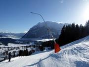 Lanzenbeschneiung an der Talabfahrt