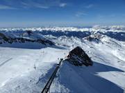 Blick von der Gipfelwelt 3000 über das Skigebiet Kitzsteinhorn