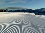 Sehr gute Pistenpräparierung am Schwarzeck