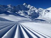 Sehr gute Pistenpräparierung in Splügen