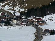 Blick auf die Unterkünfte in Balderschwang