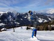 Schneiturm mit Speicherteich