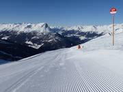 Tscheyeckabfahrt am Morgen frisch präpariert
