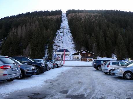 Alta Valtellina: Anfahrt in Skigebiete und Parken an Skigebieten – Anfahrt, Parken Cima Piazzi/San Colombano – Isolaccia/Oga