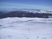 Blick auf die breiten Pisten von La Parva
