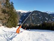 Lanzenbeschneiung an der Talabfahrt