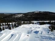 Blick über den gigantischen Snowpark