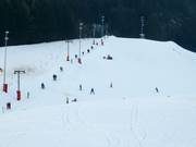 Die leichte Abfahrt am Idealhang