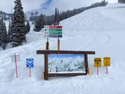 Pistenplan und Ausschilderung im Skigebiet Grand Targhee