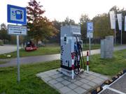 Ladestation für Elektroautos an der Skihalle