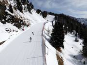 Blick auf die Piste Col de Valvacin
