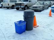 Abfalleimer stehen bereit