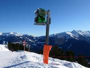 Fest installierte Schneekanonen am Horberg