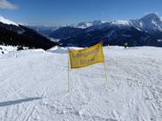 Viele Langsam-Hinweise im Skigebiet