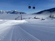 Sehr gute Pistenpräparierung am Maiskogel