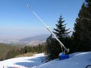 Beschneiung in Vitosha an der Piste Laleto 1