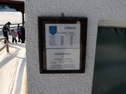 Preisinformationen an der Talstation