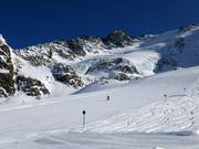 Leichte und breite Piste Nörderjoch mit Gletscherbruch