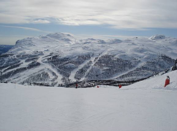 Blick auf die Pisten von Hemsedal