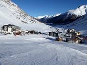 Der Ortsteil Wirl der Gemeinde Galtür direkt am Skigebiet