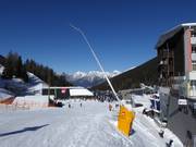 Schneelanze an der Talabfahrt