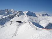 Blick über das Skigebiet zur Kanzelwand