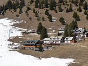 Blick auf die Unterkünfte in Kriška Planina