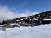 Anfängerareal an der Talstation Moosalp-Express