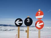 Pistennummerierung im Skigebiet