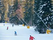Lanzenbeschneiung entlang der Nordabfahrt