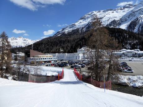 Albula-Alpen: Anfahrt in Skigebiete und Parken an Skigebieten – Anfahrt, Parken St. Moritz – Corviglia