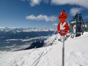 Start der Skiroute Seilbahnrinne