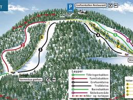 Pistenplan Oslo Skisenter Grefsenkollen