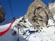 Duca d'Aosta-Pomedes - 3er Sesselbahn fix geklemmt