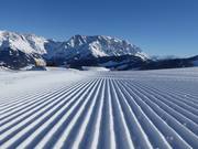Perfekte Pistenpräparierung vor dem Hochkönig