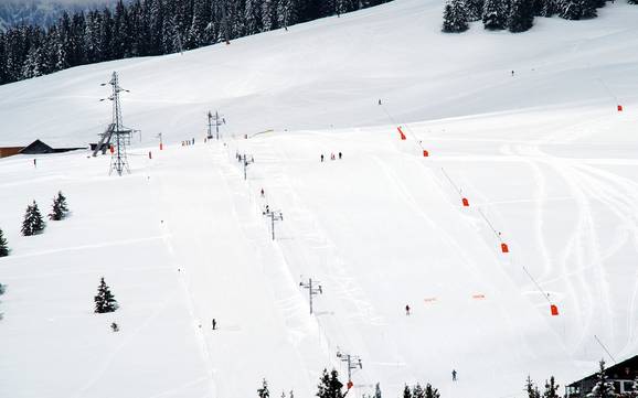 Skigebiete für Anfänger im Val d'Arly – Anfänger Espace Diamant – Les Saisies/Notre-Dame-de-Bellecombe/Praz sur Arly/Flumet/Crest-Voland