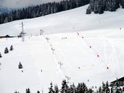 Leichte Piste Verdets im Skigebiet von Les Saisies