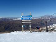 Pistenausschilderung im Skigebiet Cardrona