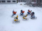 Die Schneekanonen warten auf den nächsten Einsatz