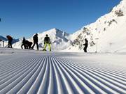 Sehr gute Pistenpräparierung in Kühtai